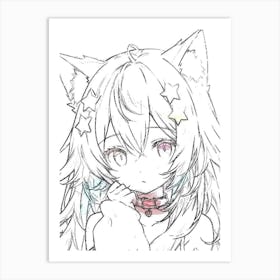 Kawaii Cat Art Print