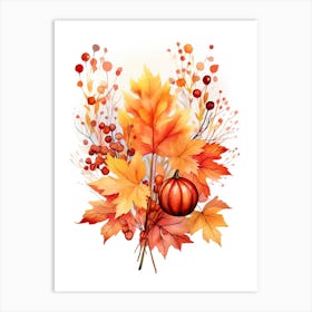 Cute Autumn Fall Scene 54 Art Print