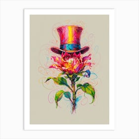 Top Hat Flower Art Print