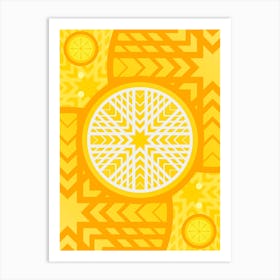 Geometric Abstract Glyph in Happy Yellow and Orange n.0038 Art Print