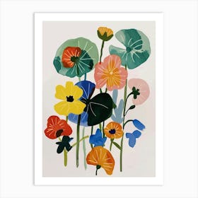 Painted Florals Nasturtium 1 Art Print