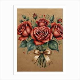 Roses Bouquet Art Print