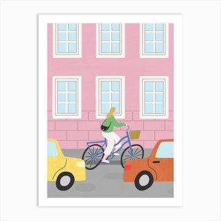 City Cycling Art Print