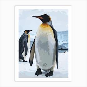 Emperor Penguin Saunders Island Minimalist Illustration 2 Art Print