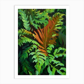 Ruffled Fern Cézanne Style Art Print