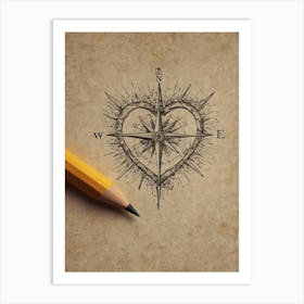 Heart Compass 6 Art Print