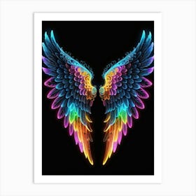 Neon Angel Wings 32 Art Print