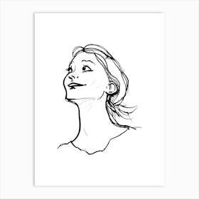 Drawing Of A Girl.Scandinavian wall art Art Print