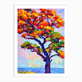Monterey Cypress tree Abstract Block Colour Art Print