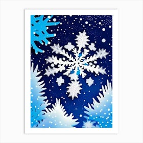 Fernlike Stellar Dendrites, Snowflakes, Pop Art Matisse 1 Art Print