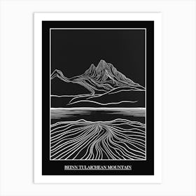 Beinn Tulaichean Mountain Line Drawing 4 Poster Art Print