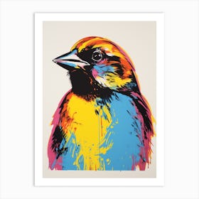 Andy Warhol Style Bird Sparrow 3 Art Print