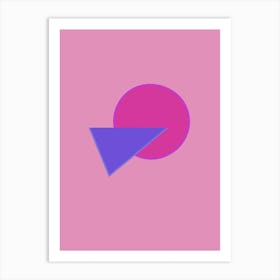 Pink Circle, Purple Triangle Art Print