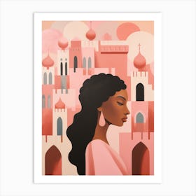 Girl In Pink Art Print