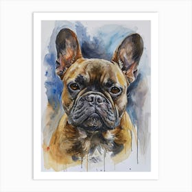 French Bulldog Watercolor Painting 1 Art Print