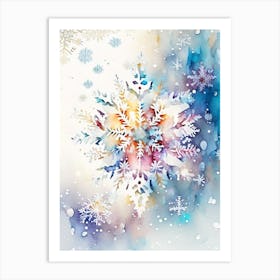 Pattern, Snowflakes, Storybook Watercolours 1 Art Print