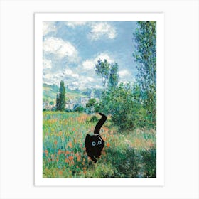 Cat In The Field Art Print