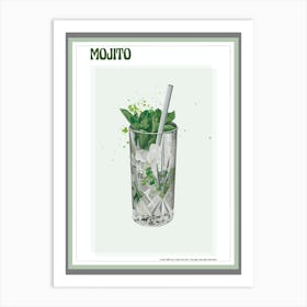 Mojito Splatter Cocktail Print Art Print