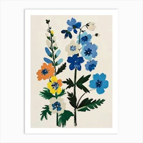 Painted Florals Delphinium 2 Art Print