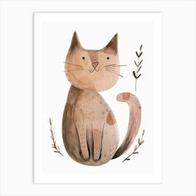 Sokoke Cat Clipart Illustration 4 Art Print