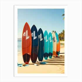 Surfboards On The Beach 2 Art Print