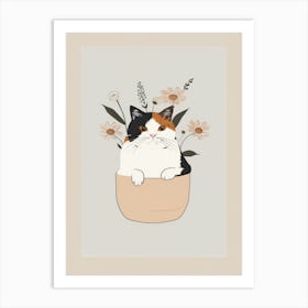 Cat In A Pot 4 Art Print