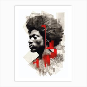 Afro Collage Portrait 22 Art Print