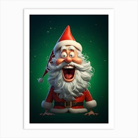 Jolly Santa Claus Caricature Art Print