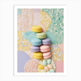 Pastel Macarons Mosaic Art Print