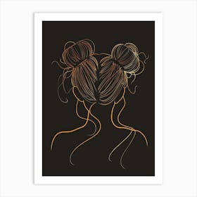 Portrait Of A Woman With Buns Art Print