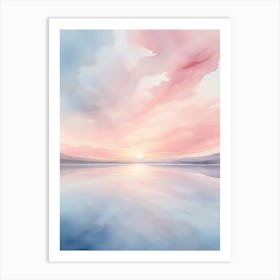 Watercolor Sunset Over The Sea 1 Art Print