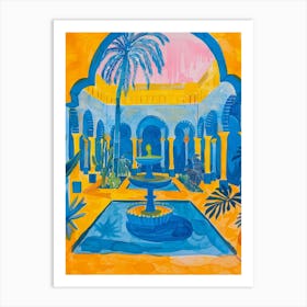 Blue And Yellow Courtyard Art Print