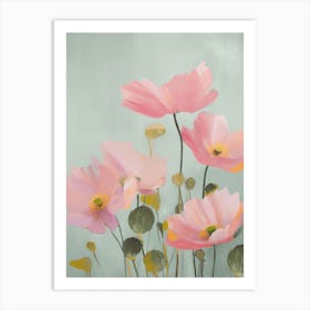 Lotus Flowers Acrylic Painting In Pastel Colours 2 Art Print