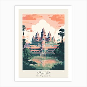 Angkor Wat   Siem Reap, Cambodia   Cute Botanical Illustration Travel 0 Poster Art Print