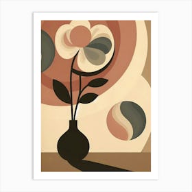 Abstract Flower In A Vase In Boho Art 1 Art Print