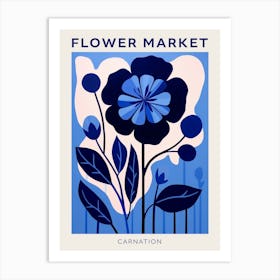 Blue Flower Market Poster Carnation 6 Art Print