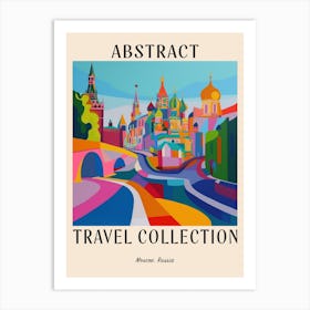 Abstract Travel Collection Poster Moscow Russia 3 Art Print