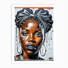 Graffiti Mural Of Beautiful Black Woman 331 Art Print