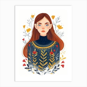 Illustration Of A Girl 1 Art Print