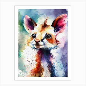 Cute Animal Watercolor Painting Art Print