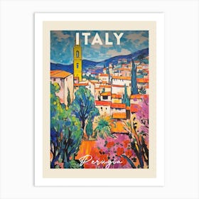 Perugia Italy 4 Fauvist Painting Travel Poster Art Print