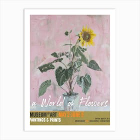 A World Of Flowers, Van Gogh Exhibition Sunflowers 1 Art Print