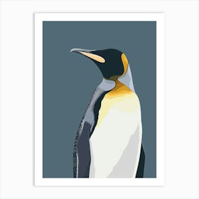 King Penguin Stewart Island Ulva Island Minimalist Illustration 3 Art Print