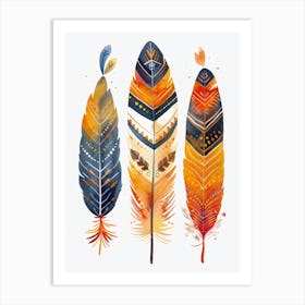 Watercolor Feathers Art Print