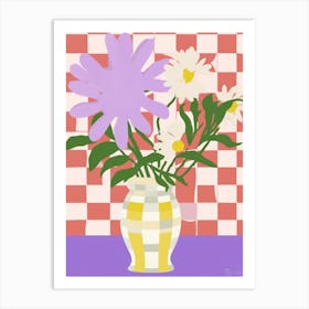 Wild Flowers Lilac Tones In Vase 4 Art Print