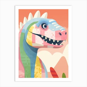 Colourful Dinosaur Sauroposeidon 3 Art Print