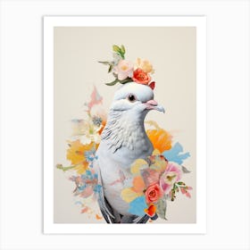 Bird With A Flower Crown Dove 3 Art Print