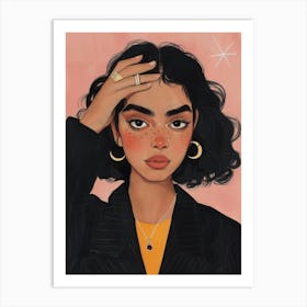 Girl With Black Hair 2 Art Print