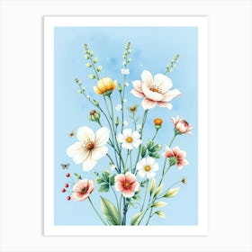 Watercolor Flowers 7 Art Print