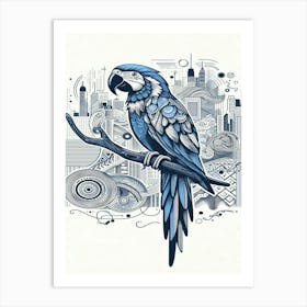 Pepper Parrot On A Branch Art Print